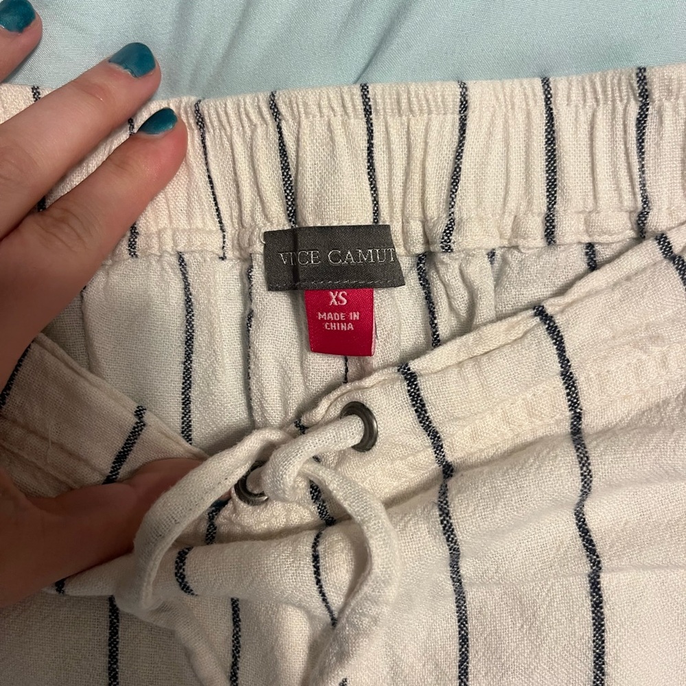 Vince Camuto White Striped Pants
